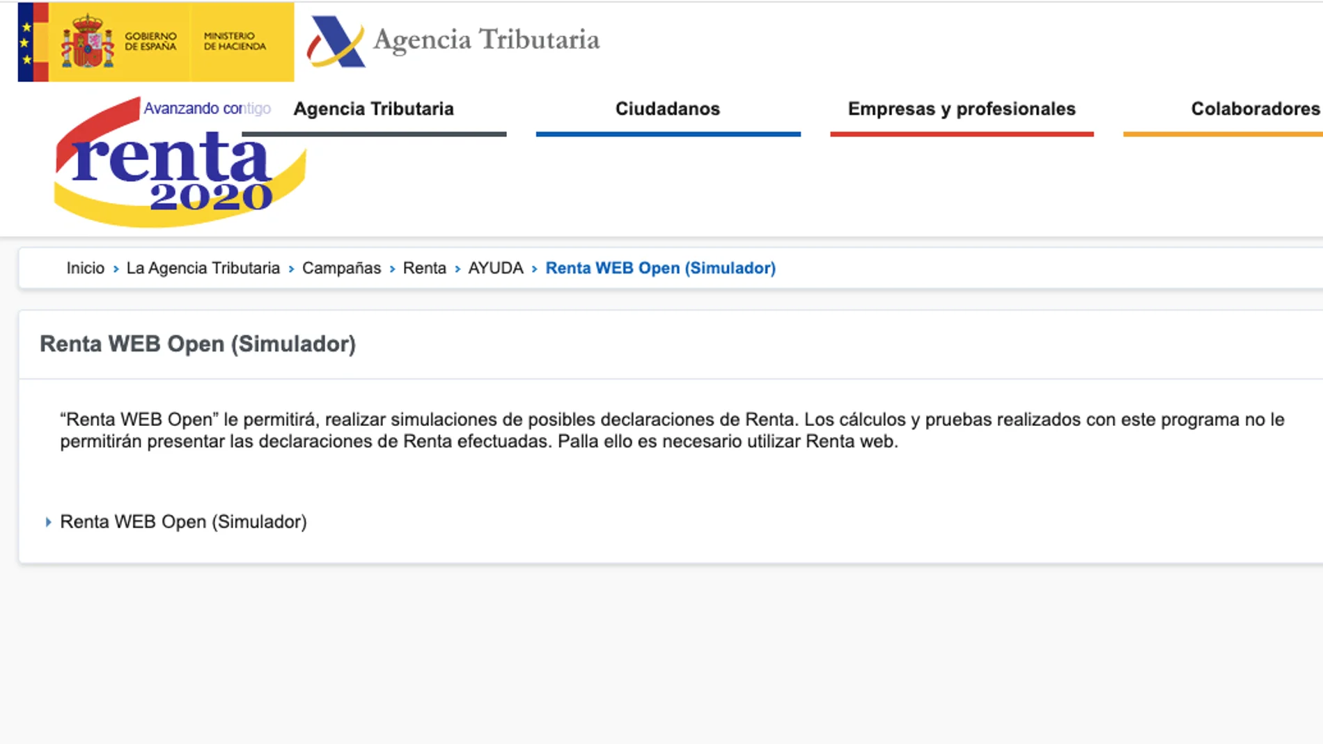 Renta web open Renta web open