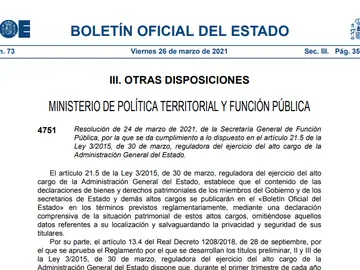 El BOE del 26 de marzo El BOE del 26 de marzo