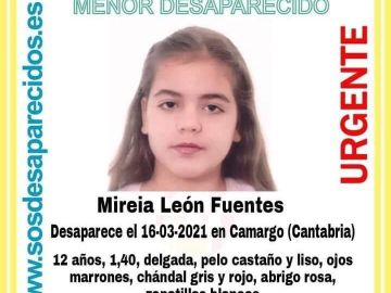 Buscan a una niña de 12 años que desapareció el pasado 16 de marzo en Camargo, Cantabria