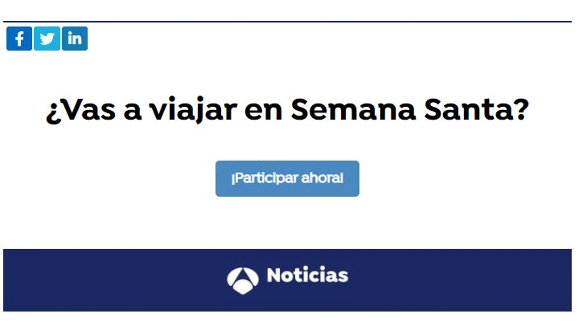 Encuesta: ¿Vas a viajar en Semana Santa? Encuesta: ¿Vas a viajar en Semana Santa?