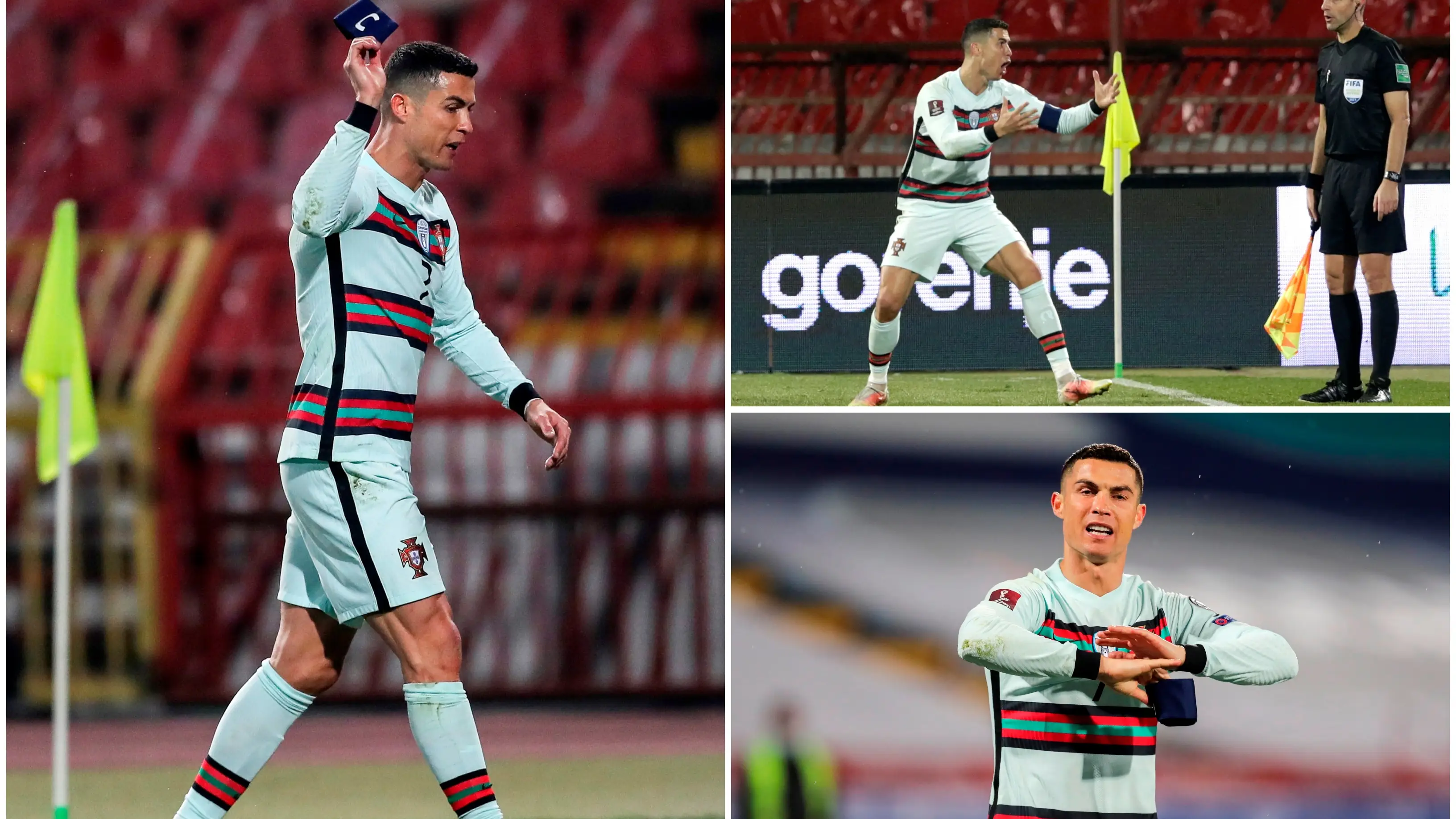 El tremendo enfado de Cristiano Ronaldo al no concederle un 'gol fantasma' en el 93'