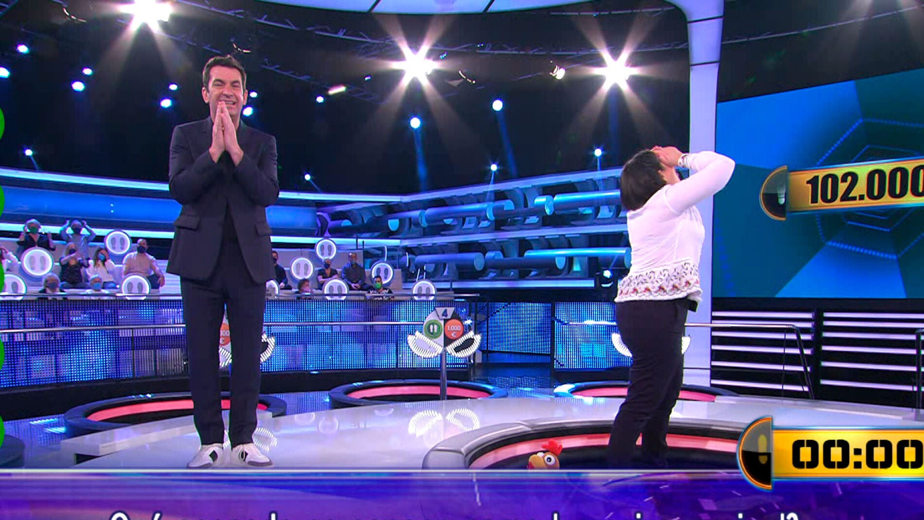 una letra de conseguir 102.000€!, Arturo Valls con la piel de gallina en el duelo final de Merche en ‘¡Ahora Caigo!’