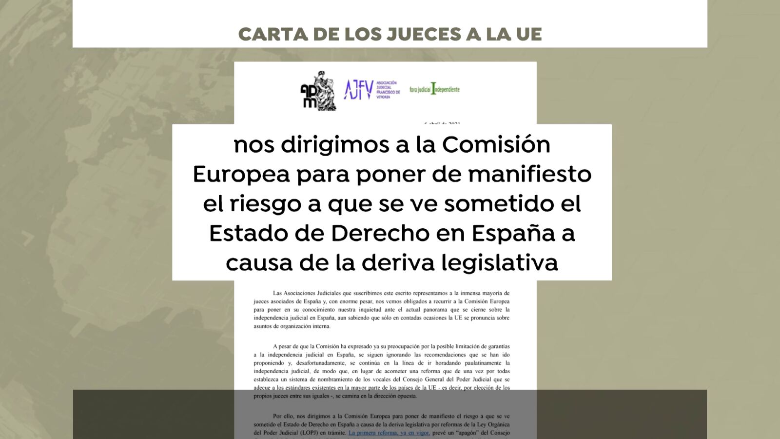 Más de 2.500 jueces piden medidas a la UE ante el riesgo de violación del Estado de Derecho en España