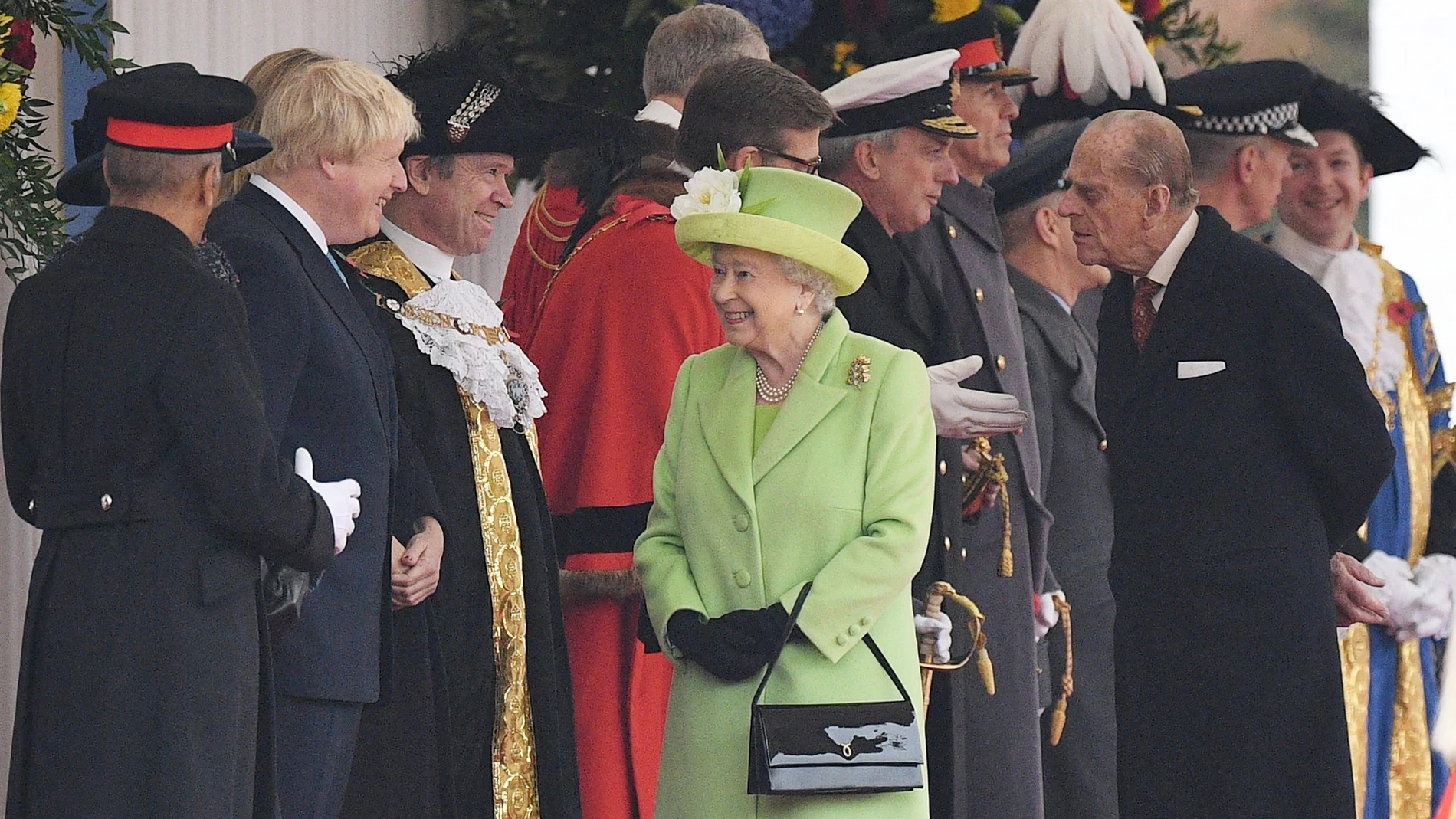 La reina Isabel II, en un acto junto al difunto duque de Edimburgo