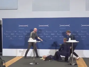 La directora de la Agencia del Medicamento de Dinamarca se desmaya en plena rueda de prensa La directora de la Agencia del Medicamento de Dinamarca se desmaya en plena rueda de prensa