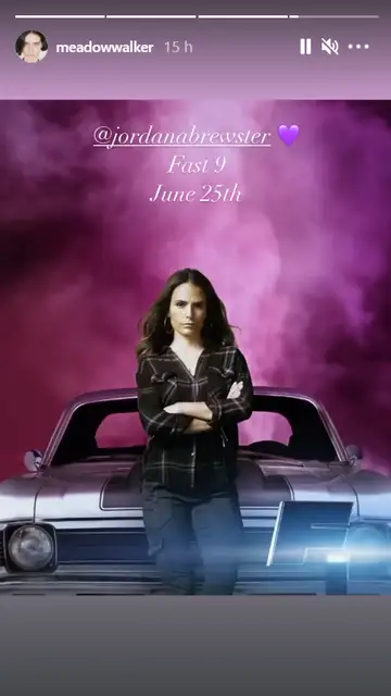 Meadow Walker apoya 'Fast and Furious 9' Meadow Walker apoya 'Fast and Furious 9'