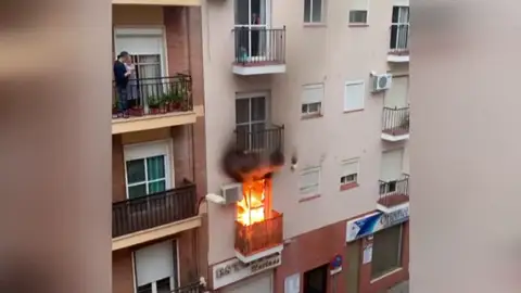 Incendio en una vivienda de Huelva Incendio en una vivienda de Huelva