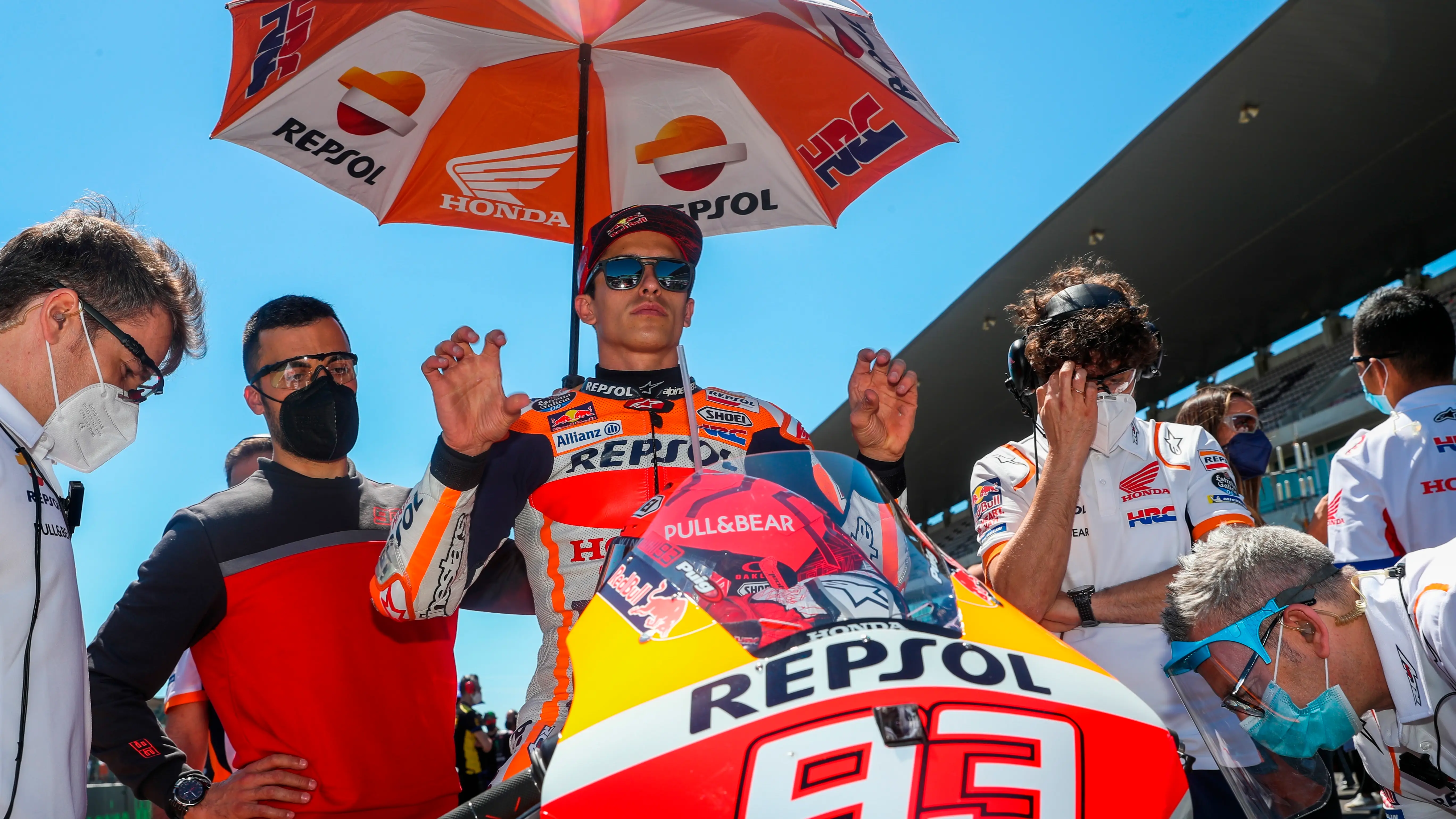 Marc Márquez, antes de la salida del GP de Portugal Marc Márquez, antes de la salida del GP de Portugal