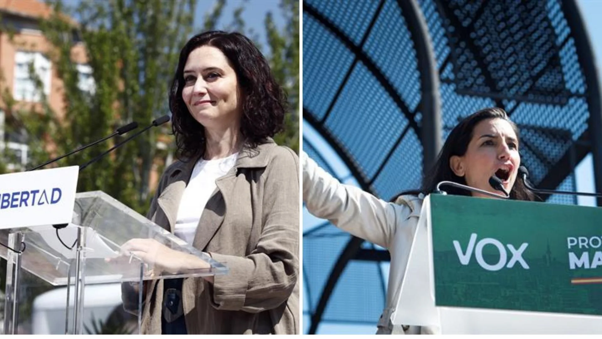 Encuesta Elecciones Madrid 2021: Los sondeos dan amplia mayoría a la alianza Isabel Díaz Ayuso y Rocío Monasterio Encuesta Elecciones Madrid 2021: Los sondeos dan amplia mayoría a la alianza Isabel Díaz Ayuso y Rocío Monasterio