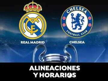 Real Madrid - Chelsea: Horario, alineaciones y dónde ver el partido de semifinales de la Champions League en directo Real Madrid - Chelsea: Horario, alineaciones y dónde ver el partido de semifinales de la Champions League en directo