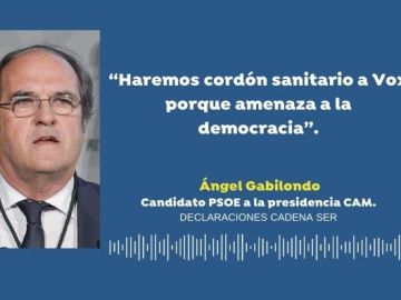 Elecciones Madrid: Ángel Gabilondo pide un cordón sanitario a Vox "para que no entre en ningún Gobierno"