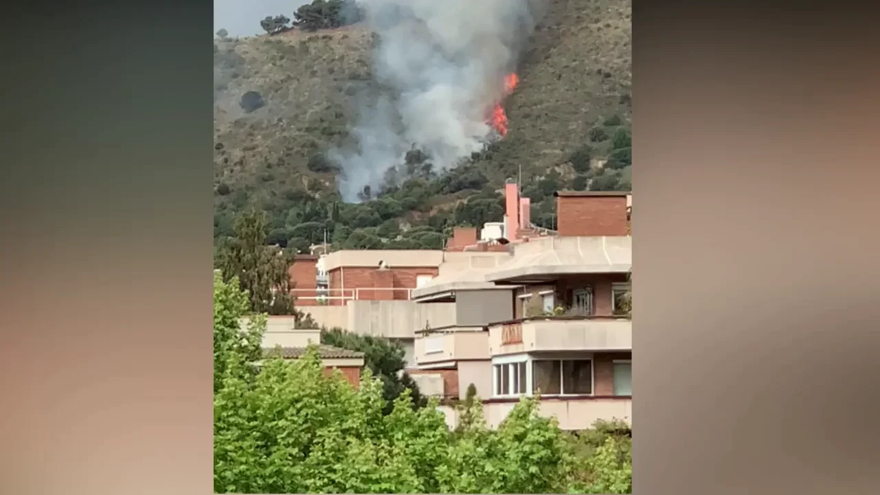 Se declara un incendio forestal en Collserola visible desde Barcelona Se declara un incendio forestal en Collserola visible desde Barcelona