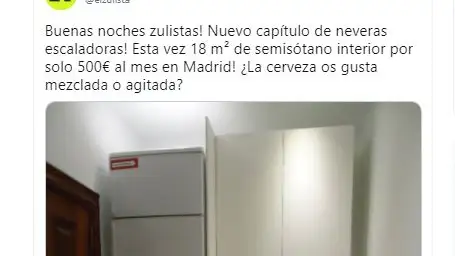 Los anuncios más surrealistas de 'El Zulista': Pisos de solo 10 m² por 500 euros o un trastero de 1,86 m² Los anuncios más surrealistas de 'El Zulista': Pisos de solo 10 m² por 500 euros o un trastero de 1,86 m²