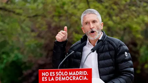 Fernando Grande-Marlaska, durante un mitin del PSOE Fernando Grande-Marlaska, durante un mitin del PSOE
