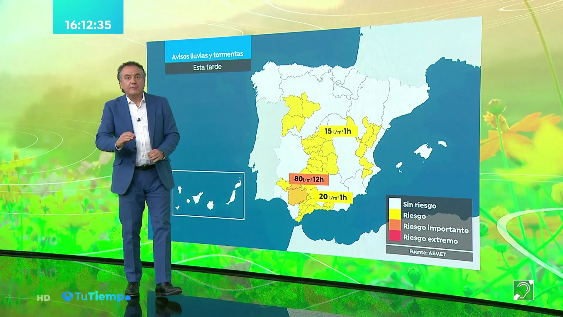 La previsi&oacute;n del tiempo hoy: Lluvias y tormentas localmente intensas en Andaluc&iacute;a, entorno del Estrecho y el interior de Castell&oacute;n