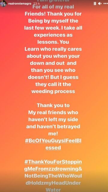 El mensaje de Ronnie Ortiz-Magro