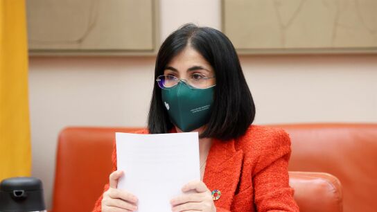 La ministra de Sanidad, Carolina Darias, durante una comparecencia en el Congreso de los Diputados.
