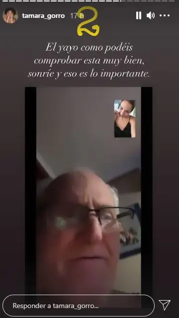 Tamara Gorro hablando con su abuelo Tamara Gorro hablando con su abuelo