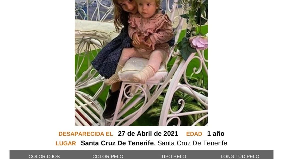 Las pequeñas Olivia y Anna desaparecidas en Tenerife Las pequeñas Olivia y Anna desaparecidas en Tenerife