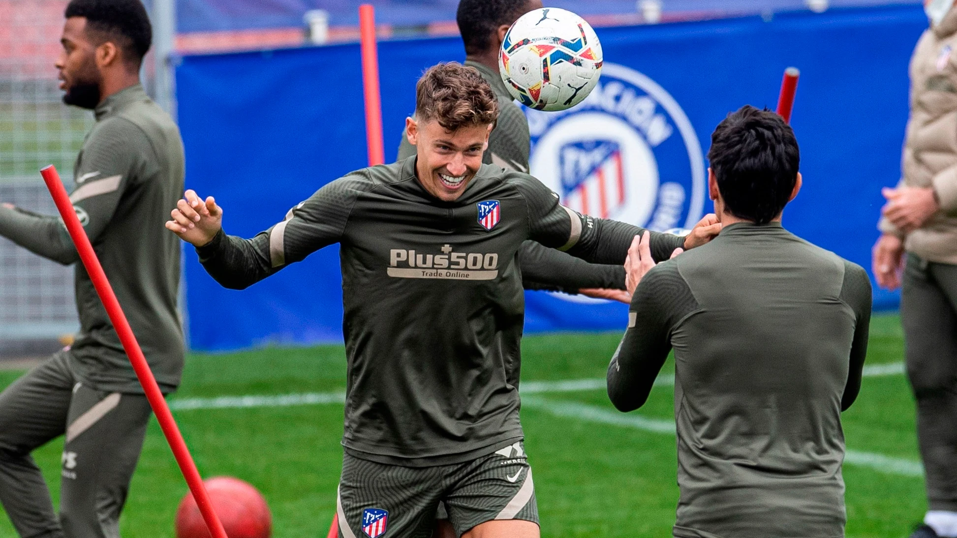 Marcos Llorente, en un entrenamiento del Atl&eacute;tico de Madrid
