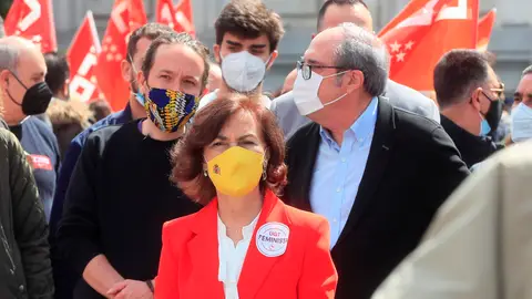 La ministra Carmen Calvo en la manifestación en Madrid por el Día del Trabajo La ministra Carmen Calvo en la manifestación en Madrid por el Día del Trabajo