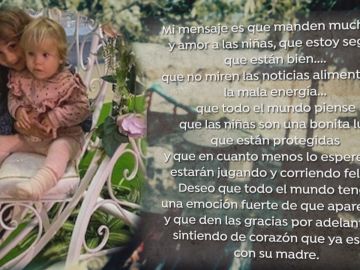 El mensaje de esperanza de la madre de las niñas.