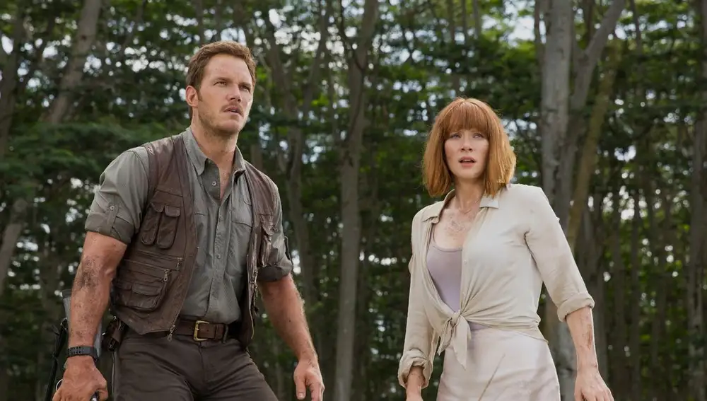 Chris Pratt y Bryce Dallas Howard en 'Jurassic World'