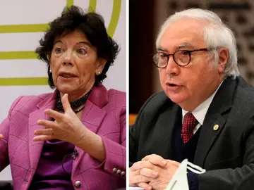 Isabel Celaá y Manuel Castells en una foto de archivo Isabel Celaá y Manuel Castells en una foto de archivo