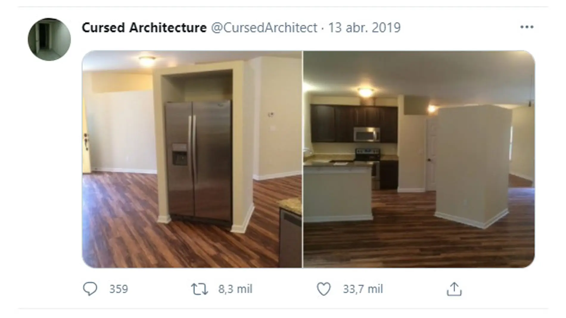 Cuenta de Twitter @cursedarchitect