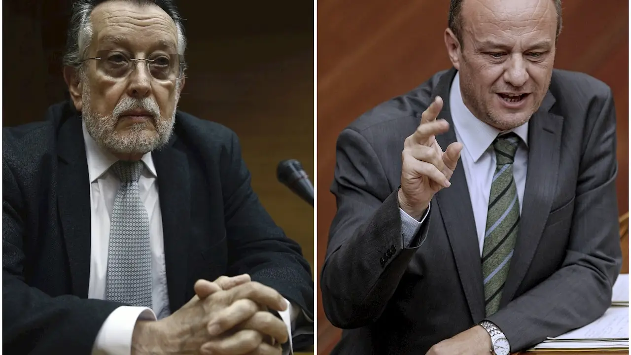 ombo con fotos del exvicealcalde de Valencia, Alfonso Grau (i), y del exsubdelegado del Gobierno en Valencia, Rafael Rubio