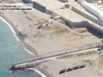 Playa del Tarajal desde el aire