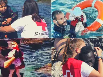 La Guardia Civil rescata a decenas de menores en el mar de Ceuta, entre ellos varios bebés La Guardia Civil rescata a decenas de menores en el mar de Ceuta, entre ellos varios bebés