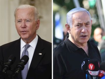 El presidente de EEUU, Joe Biden, y el primer ministro israelí, Benjamin Netanyahu