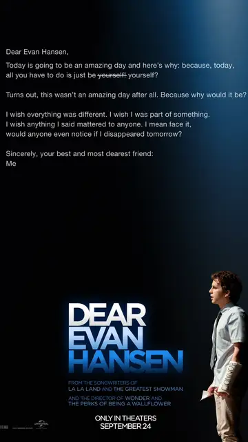 Póster de 'Dear Evan Hansen' Póster de 'Dear Evan Hansen'