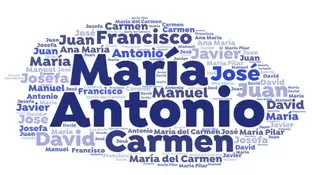 Los nombres más comunes en España Los nombres más comunes en España