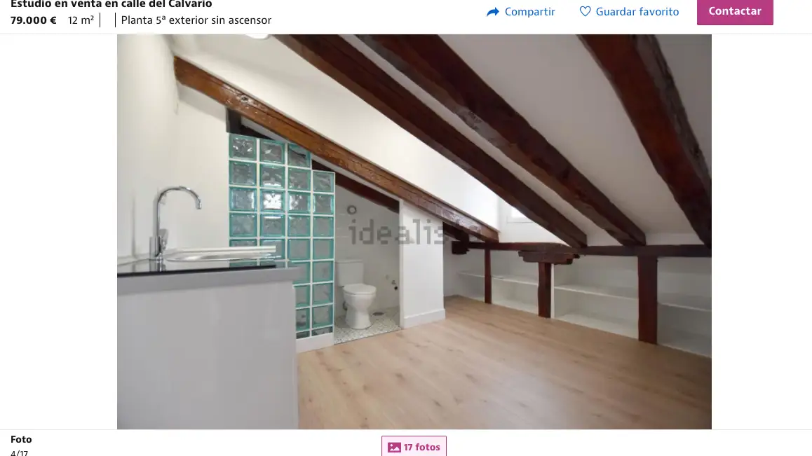 El estudio abuhardillado anunciado en Idealista a la venta por 79.000 euros en Madrid en el que no se puede estar de pie El estudio abuhardillado anunciado en Idealista a la venta por 79.000 euros en Madrid en el que no se puede estar de pie
