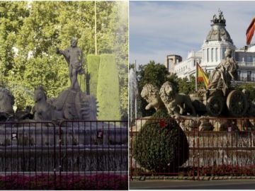 Dispositivo policial en Neptuno y Cibeles para evitar aglomeraciones durante la celebración del título de Liga