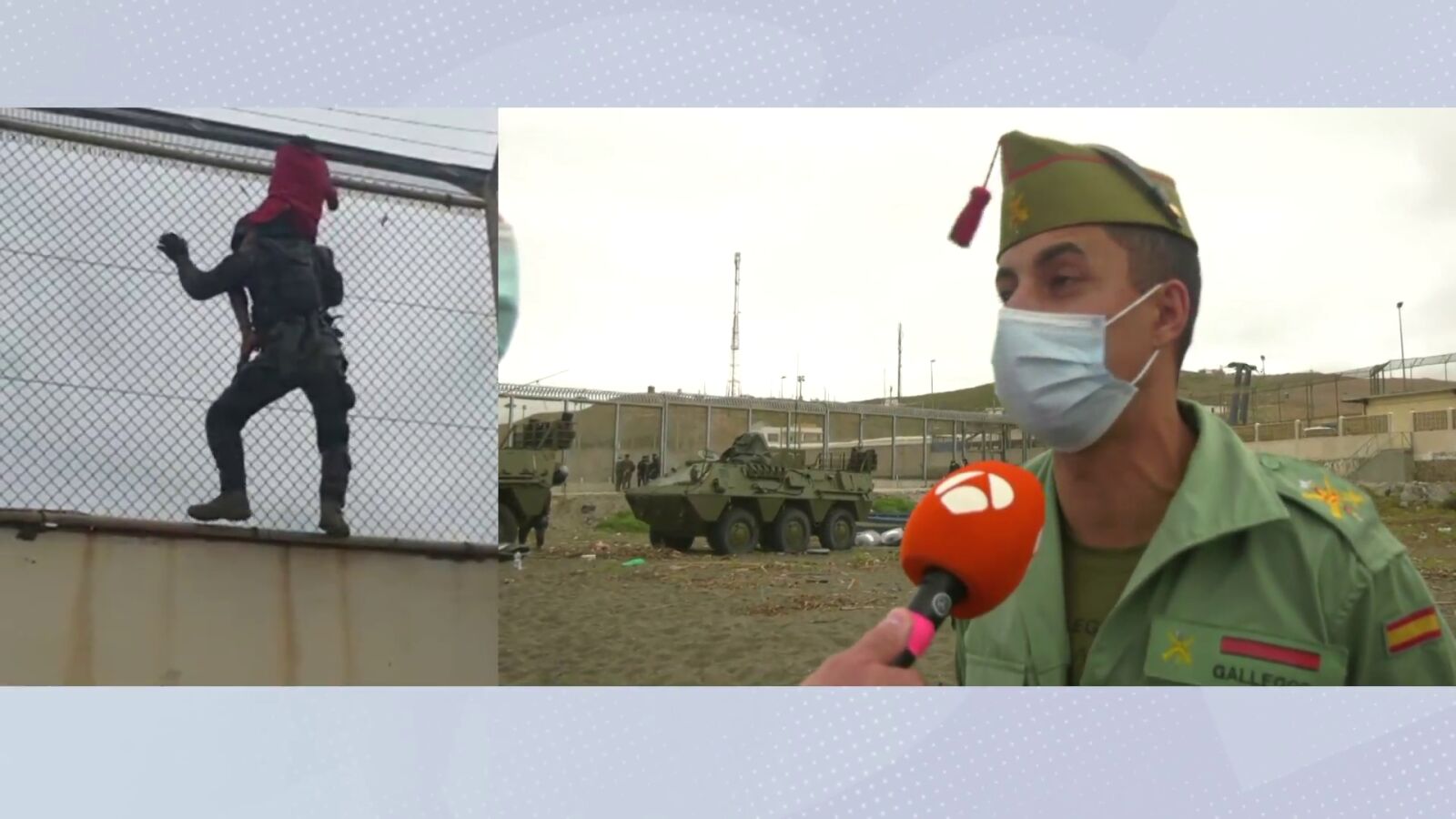 El legionario que rescató un niño en la valla de Ceuta: 