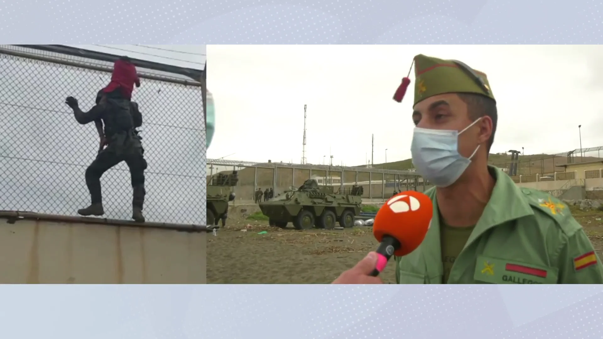 El legionario que rescató a hombros a un niño en la valla de Ceuta: El legionario que rescató a hombros a un niño en la valla de Ceuta:
