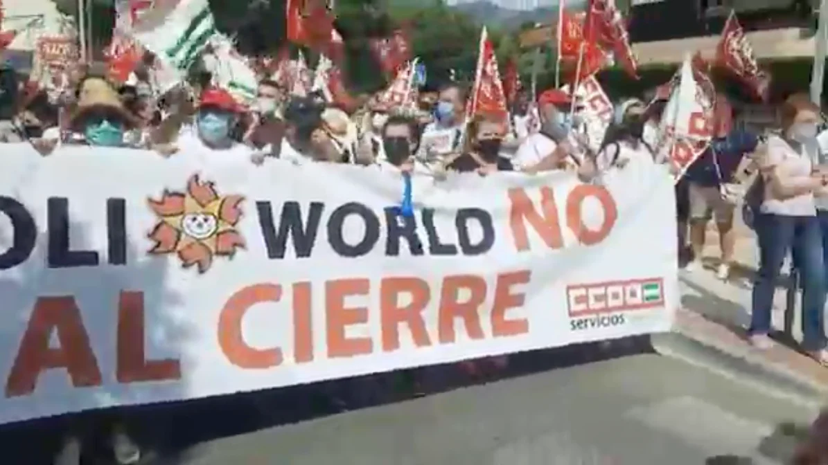 Manifestación contra el cierre de Tívoli World Manifestación contra el cierre de Tívoli World