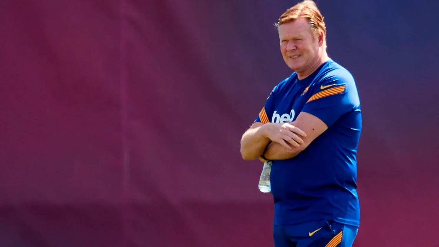 Ronald Koeman, en un entrenamiento del Barcelona Ronald Koeman, en un entrenamiento del Barcelona