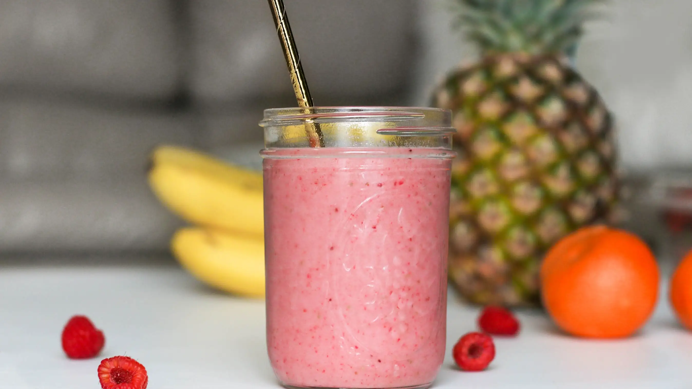 Smoothie de fresa con fruta Smoothie de fresa con fruta