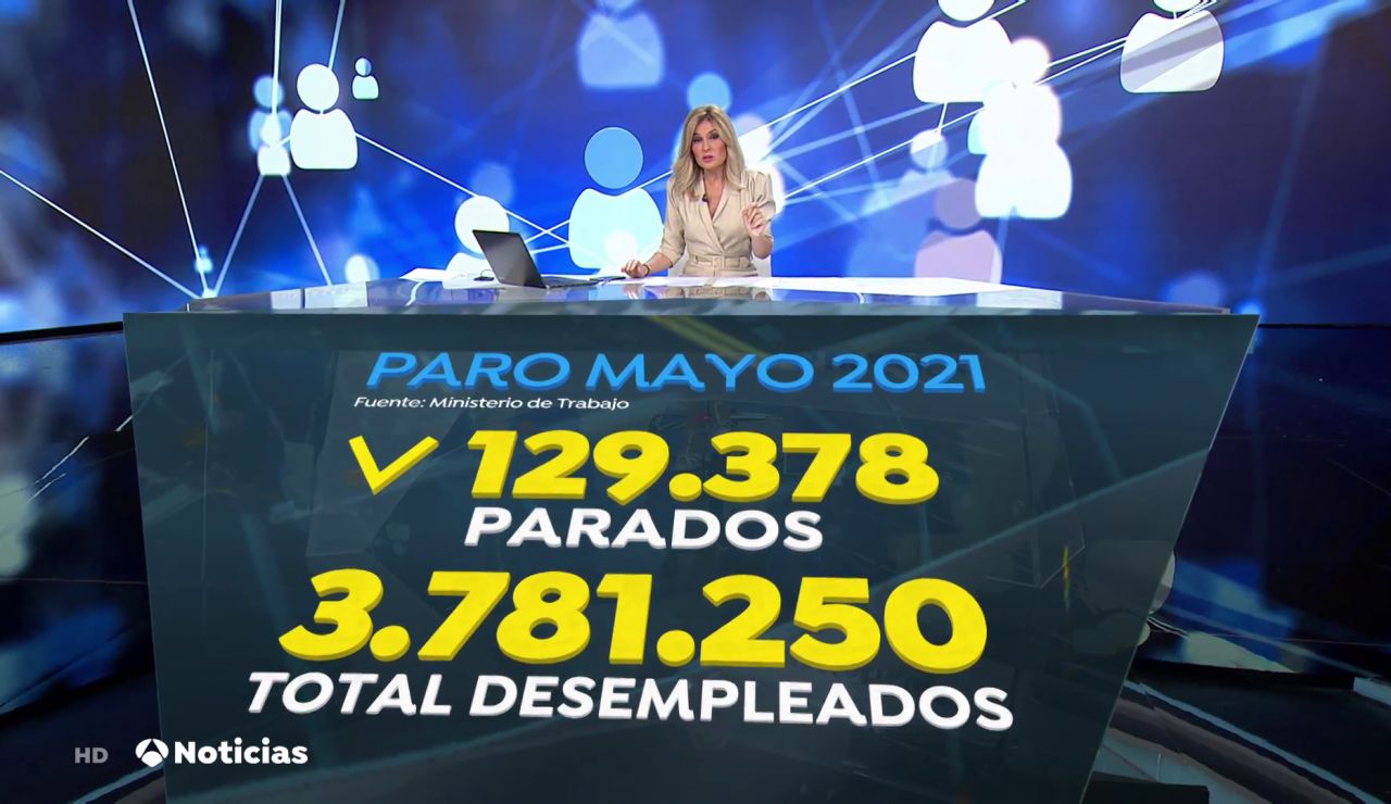 El paro baja en mayo en 129.378 personas, la mayor caída de la serie histórica, hasta los 3.781.250 desempleados El paro baja en mayo en 129.378 personas, la mayor caída de la serie histórica, hasta los 3.781.250 desempleados