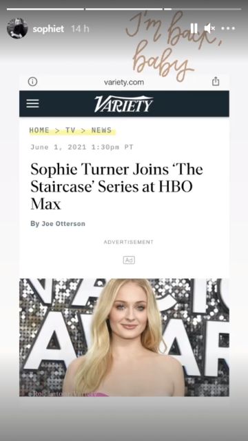 Sophie Turner en sus Stories