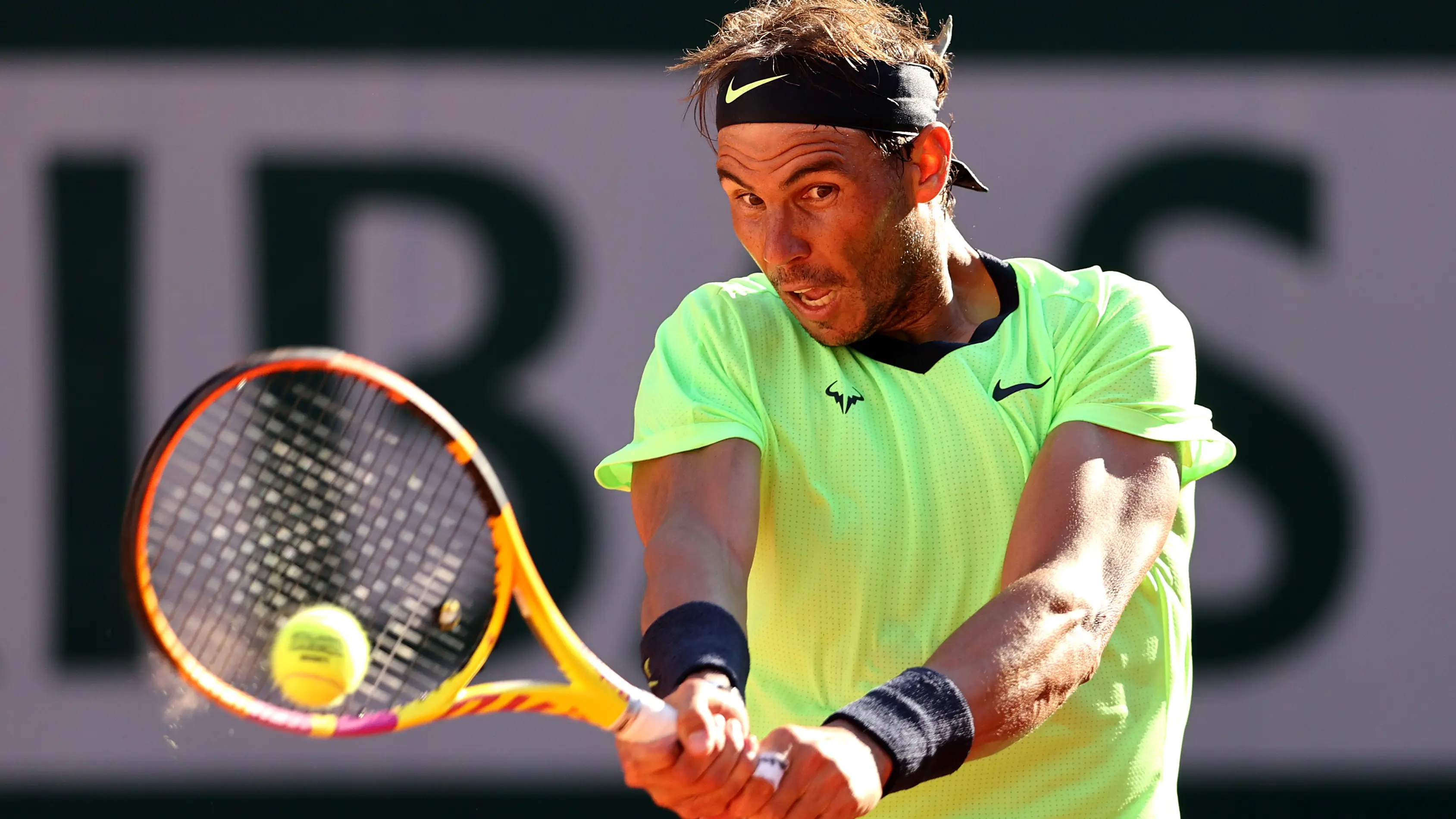 Rafa Nadal, en un partido de Roland Garros