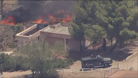Imagen de la casa del sospechoso del tiroteo en Los Ángeles Imagen de la casa del sospechoso del tiroteo en Los Ángeles