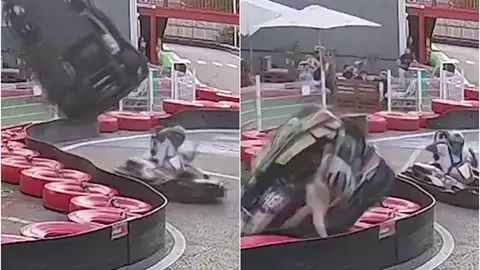 Impactante accidente en un circuito de karting de Madrid Impactante accidente en un circuito de karting de Madrid