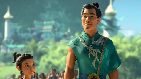 Raya y su padre en 'Raya y el último dragón' Raya y su padre en 'Raya y el último dragón'
