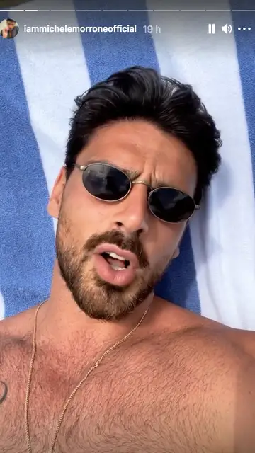 Michele Morrone vía stories Michele Morrone vía stories