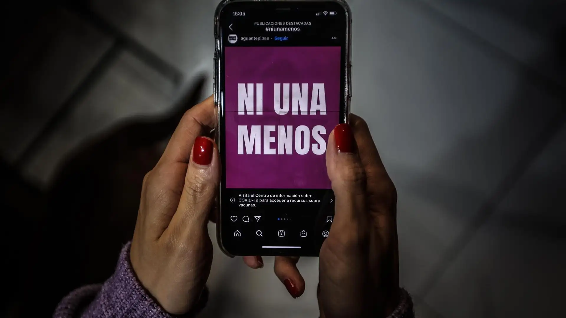 Fotografía del colectivo argentino "Ni Una Menos" en redes sociales. Fotografía del colectivo argentino "Ni Una Menos" en redes sociales.
